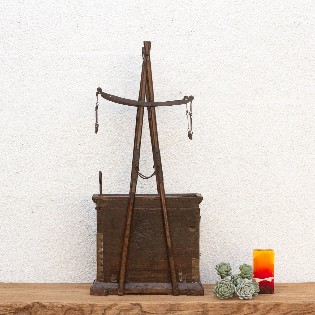 Antique Japanese Chōmen Dansu scale chest with handcrafted drawers, showcasing traditional joinery and historic Edo-period design.