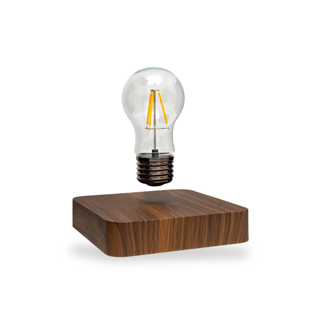 Floating Glass LED Bulb – Magnetic Levitation Lamp with Wireless Power, Japanese Minimalist Design, and Warm Ambient Lighting.