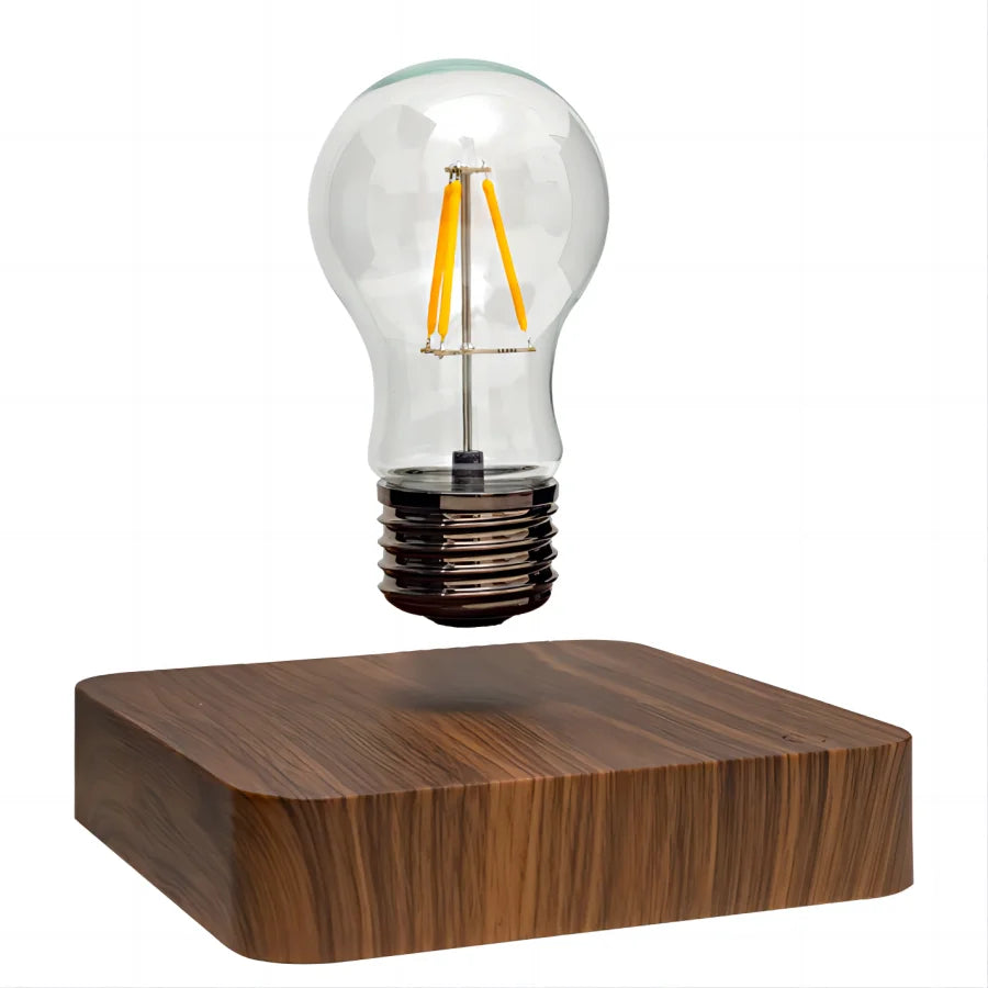 Floating Glass LED Bulb – Magnetic Levitation Lamp with Wireless Power, Japanese Minimalist Design, and Warm Ambient Lighting.