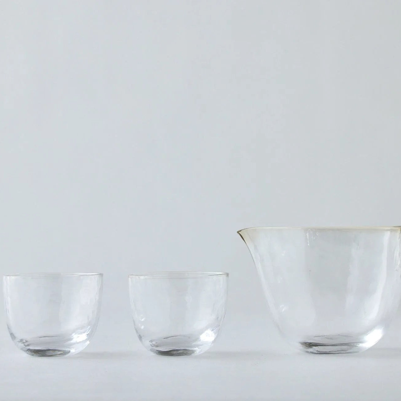 Fūtō handcrafted Edo Glass Japanese sake set with elegant traditional drinkware design.