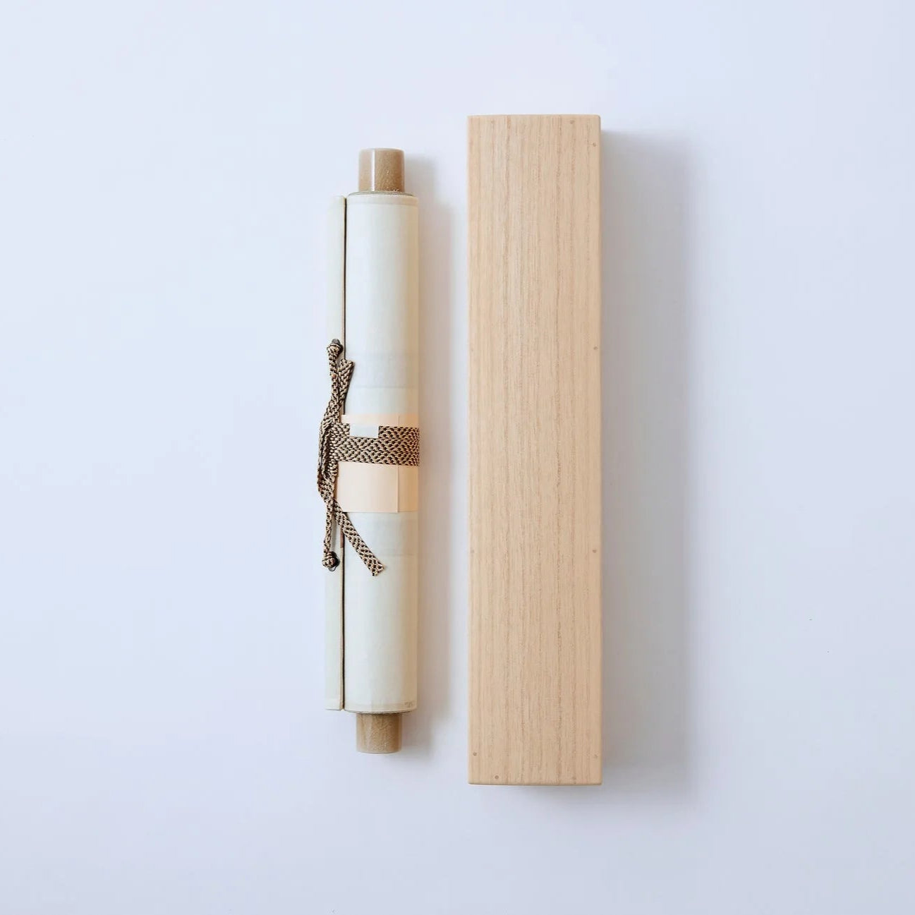 Japanese hanging scroll titled "Frame of Self, 'Hamburger'" featuring modern calligraphy and Zen-inspired art.