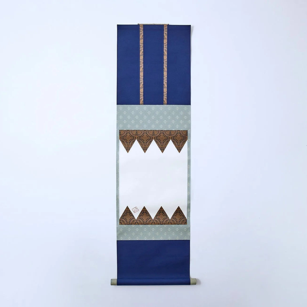 Japanese hanging scroll titled 'Frame of Self, Jaws' – traditional kakejiku wall art with modern abstract theme.