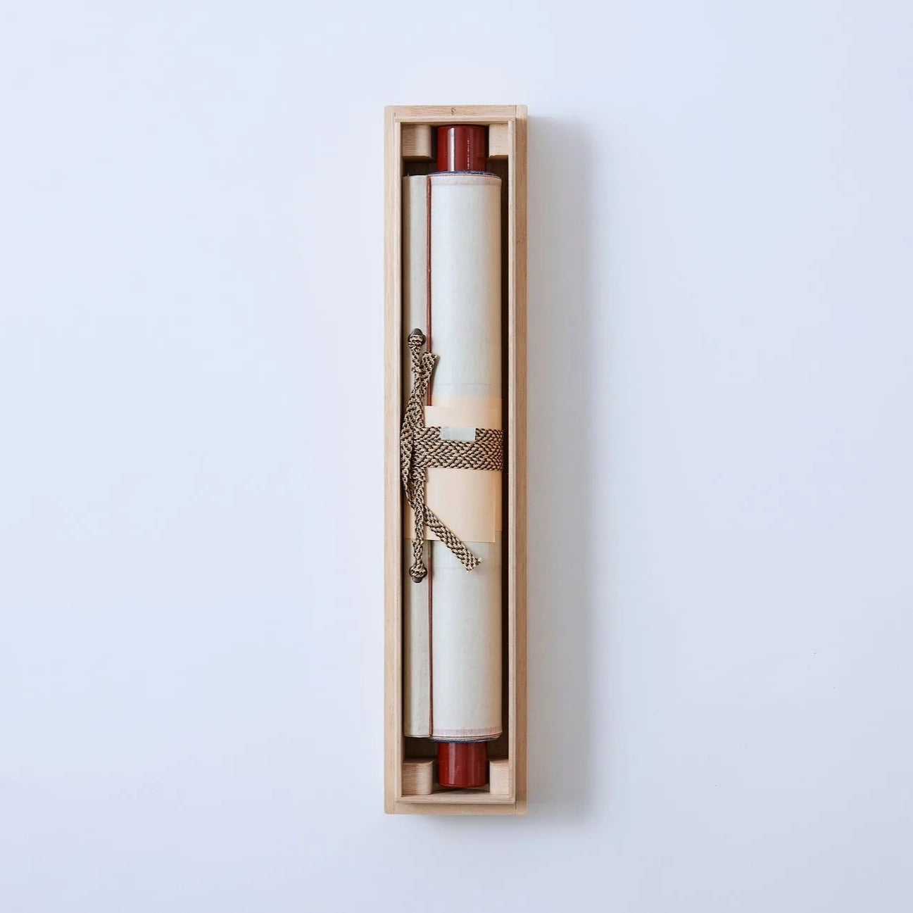 Japanese hanging scroll titled Frame of Self, inspired by Mondrian, minimalist abstract wall art.