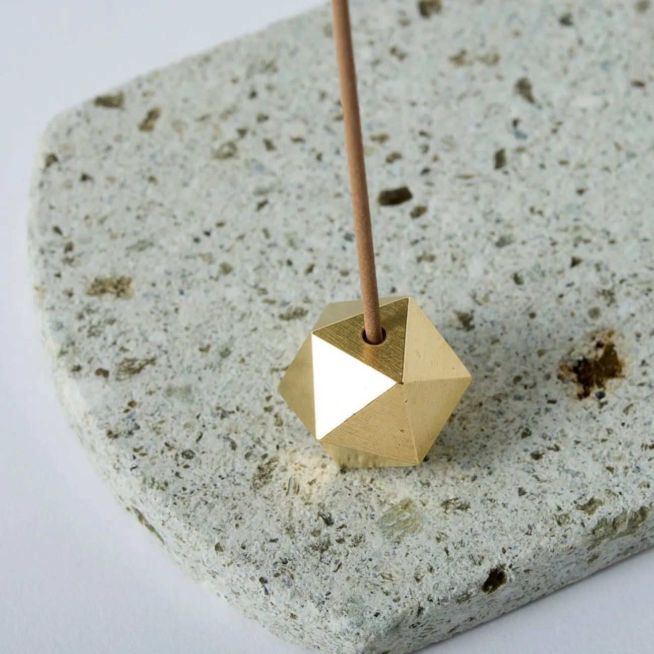Japanese Oya stone incense set with plate and holder, perfect for minimalist aromatherapy and Zen rituals.