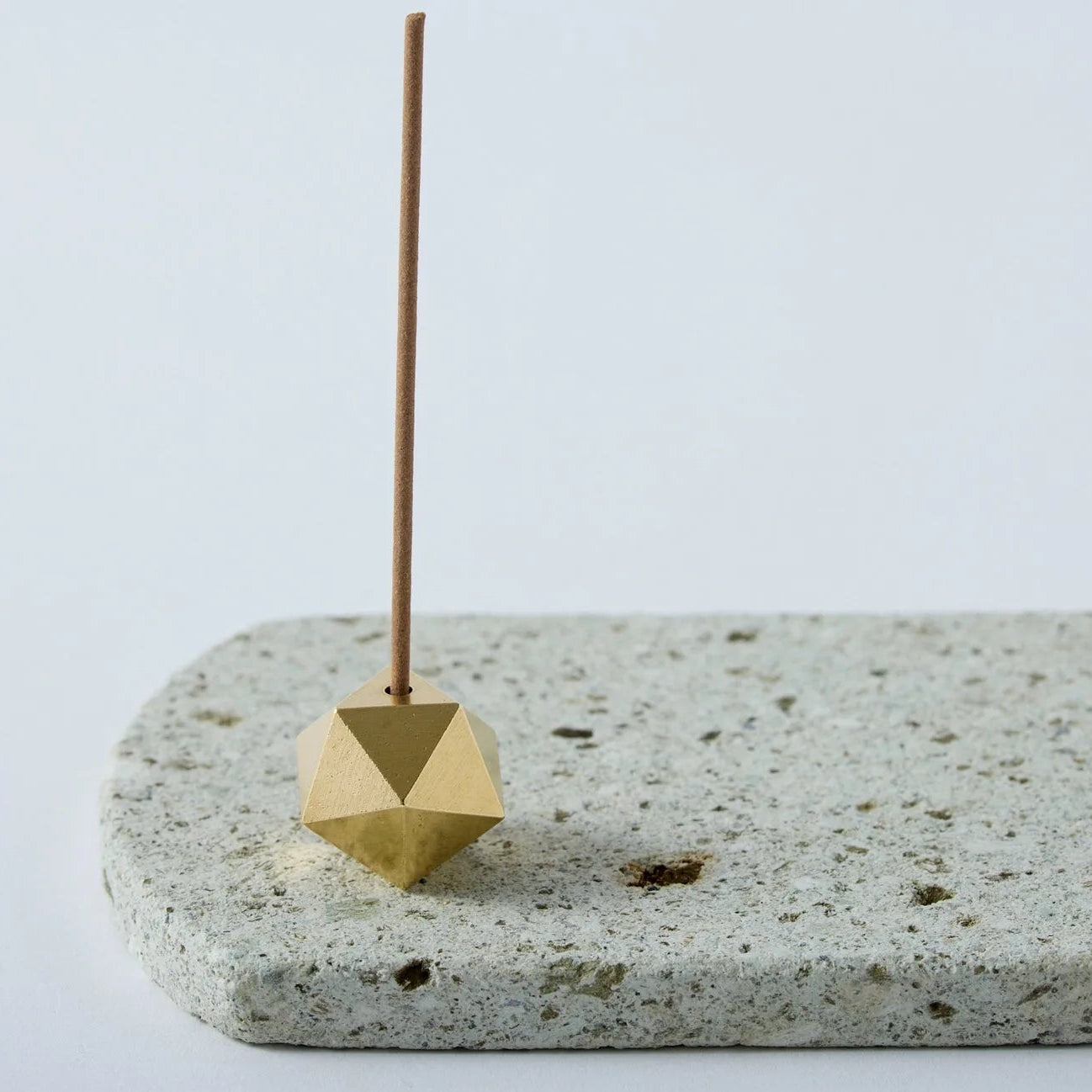 Japanese Oya stone incense set with plate and holder, perfect for minimalist aromatherapy and Zen rituals.