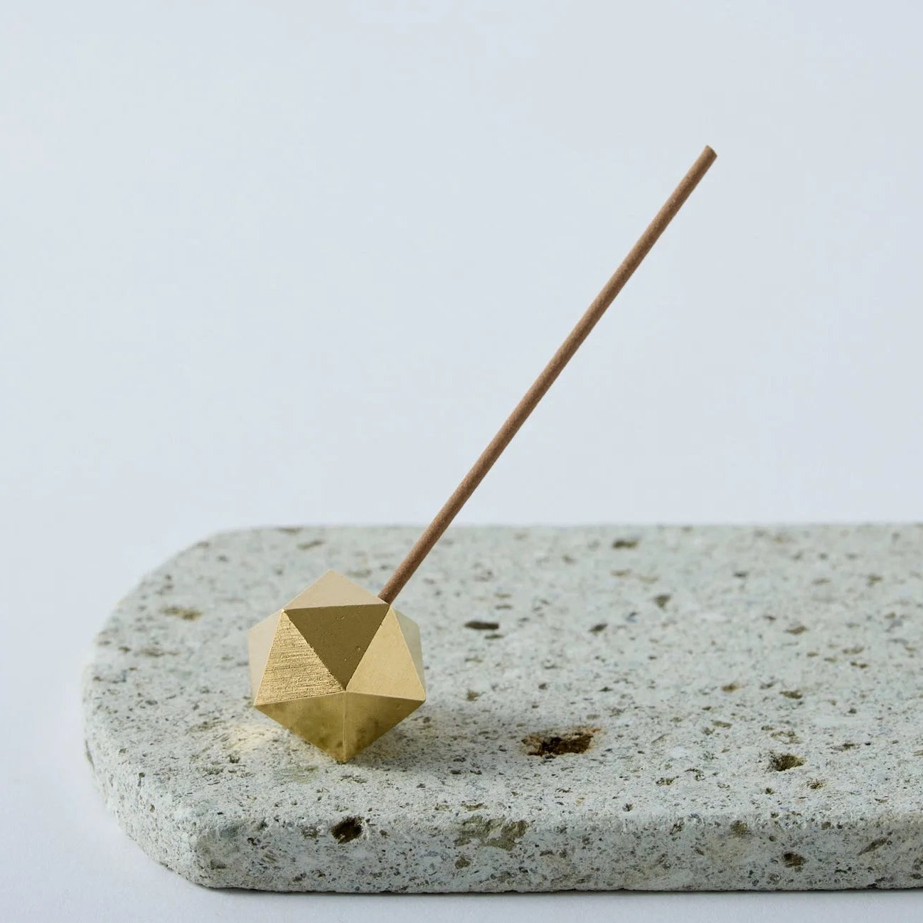 Japanese Oya stone incense set with plate and holder, perfect for minimalist aromatherapy and Zen rituals.