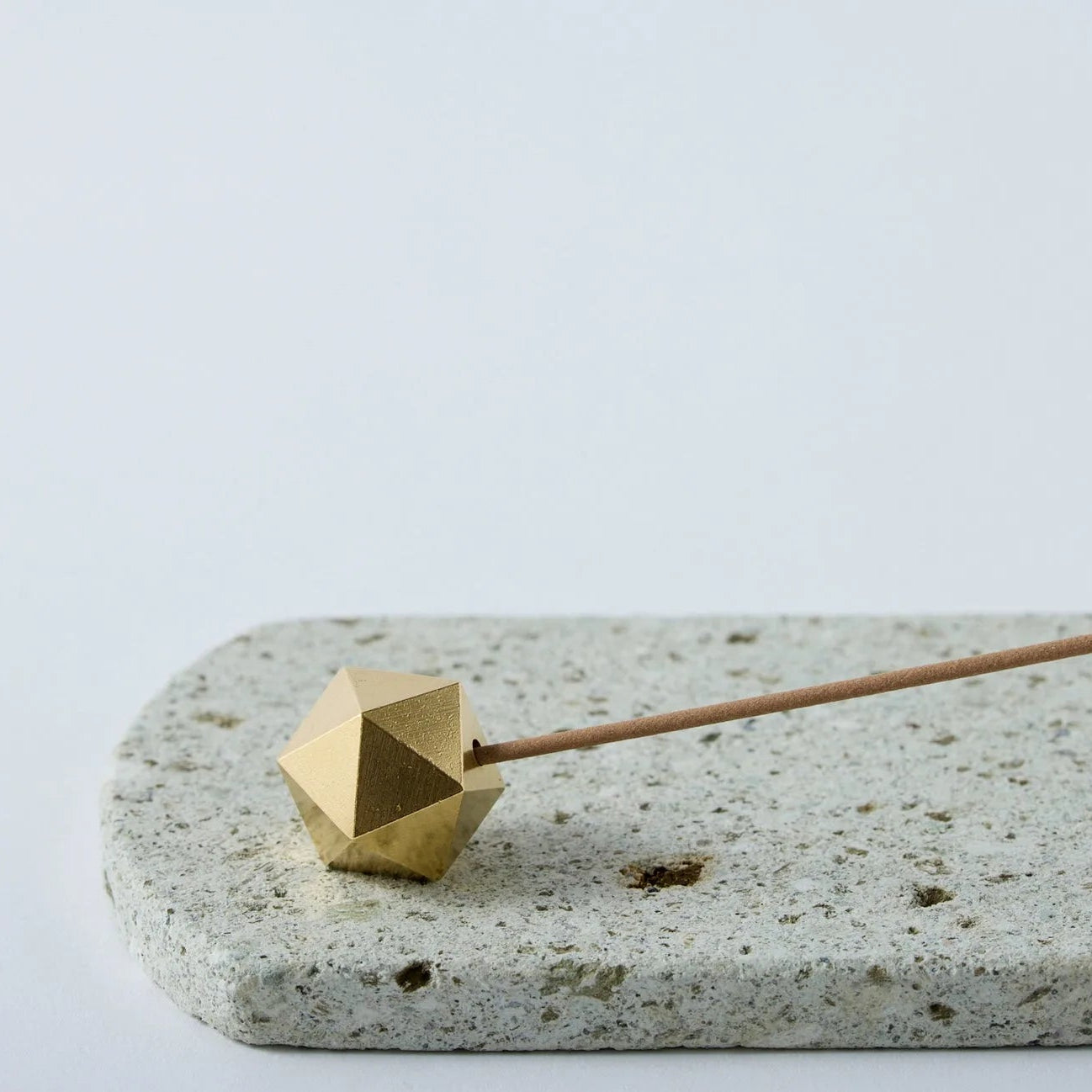 Japanese Oya stone incense set with plate and holder, perfect for minimalist aromatherapy and Zen rituals.
