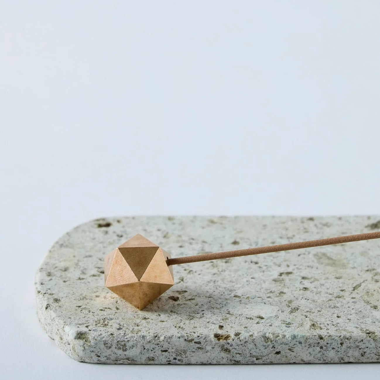Japanese Oya stone incense set with plate and holder, perfect for minimalist aromatherapy and Zen rituals.