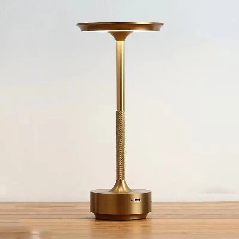 Japanese wireless LED touch lamp with dimmable, rechargeable design. Perfect for bedside, desk, and minimalist home decor.
