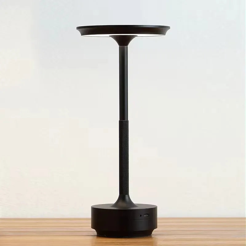 Japanese wireless LED touch lamp with dimmable, rechargeable design. Perfect for bedside, desk, and minimalist home decor.