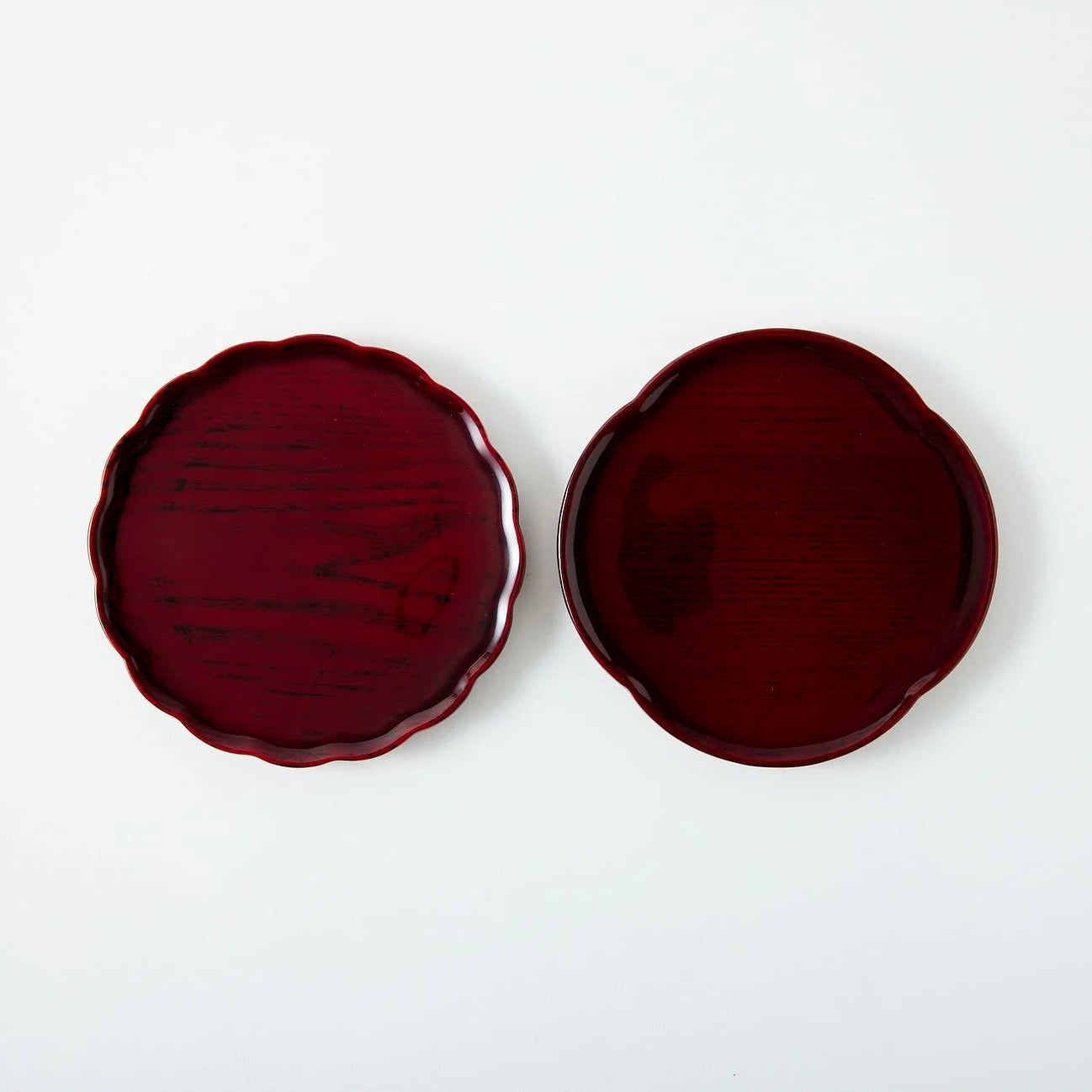 Japanese wooden plate set made from natural Hokkaido ash wood, minimalist traditional tableware for dining.