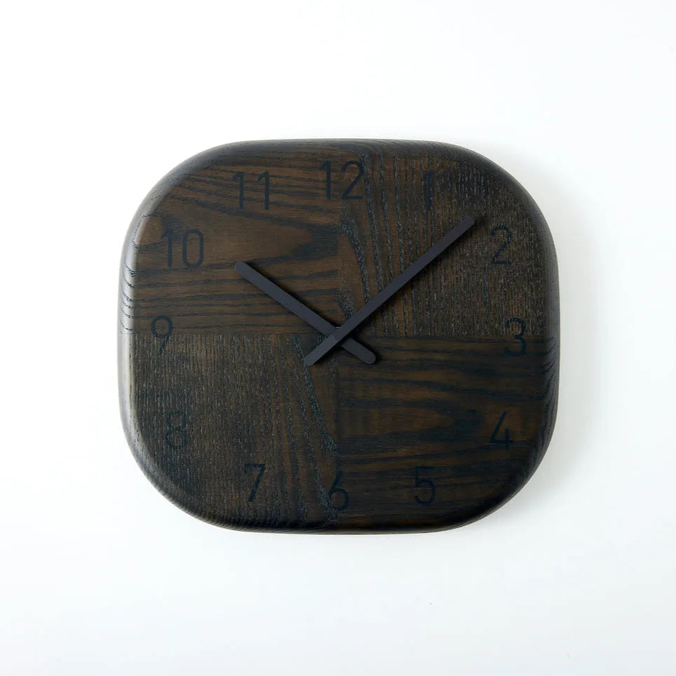 Jikaku Japanese Hagi clock with traditional square design, handcrafted elegance, perfect for minimalist home decor.