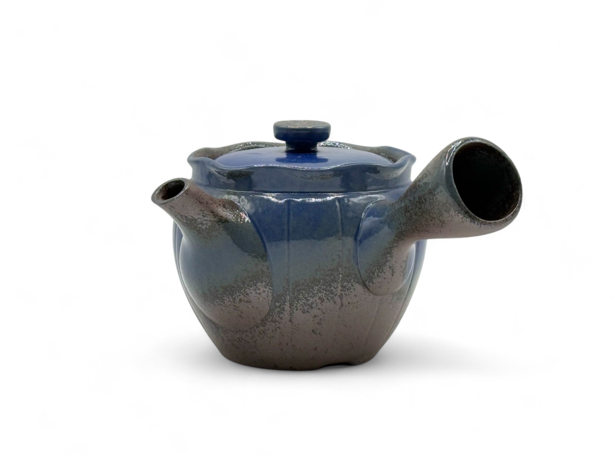 Maruyoshi Toki blue Banko-yaki kyusu Japanese teapot – handmade ceramic teapot for brewing green tea.