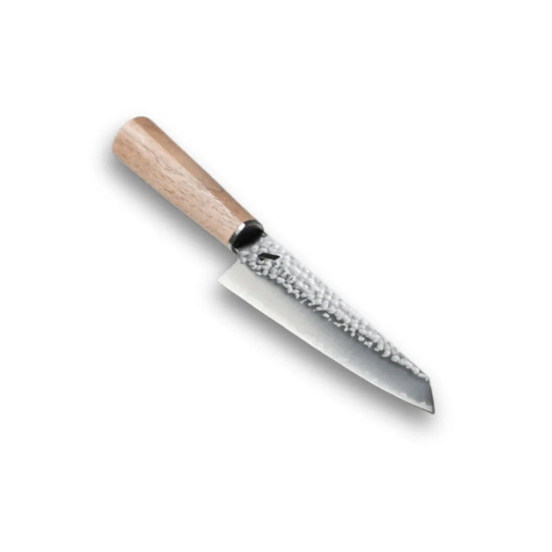 Premium 6-inch Kiritsuke petty knife, sharp Japanese chef knife for precision cutting, slicing, and kitchen prep.