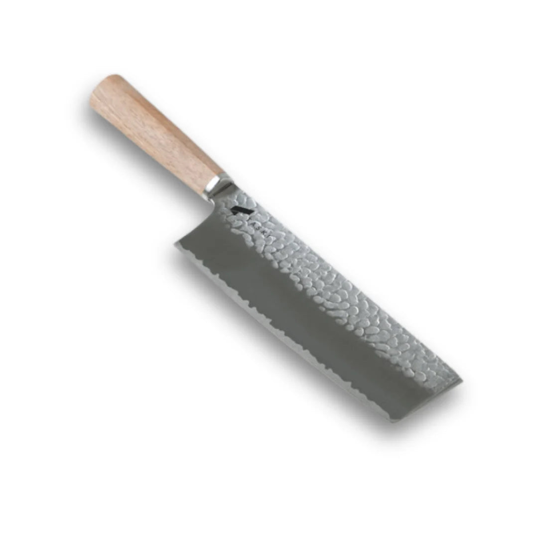 Premium 7-inch Nakiri knife, Japanese VG10 steel vegetable chef knife, handmade in Seki Japan.