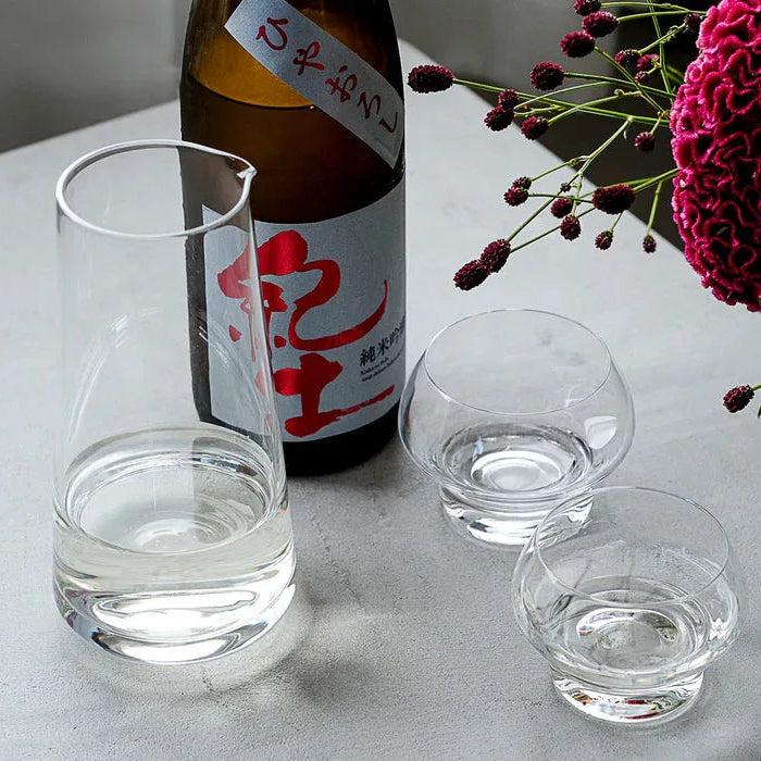 Handcrafted Sumi Edo Glass Japanese Sake Set showcasing traditional elegance and refined craftsmanship.