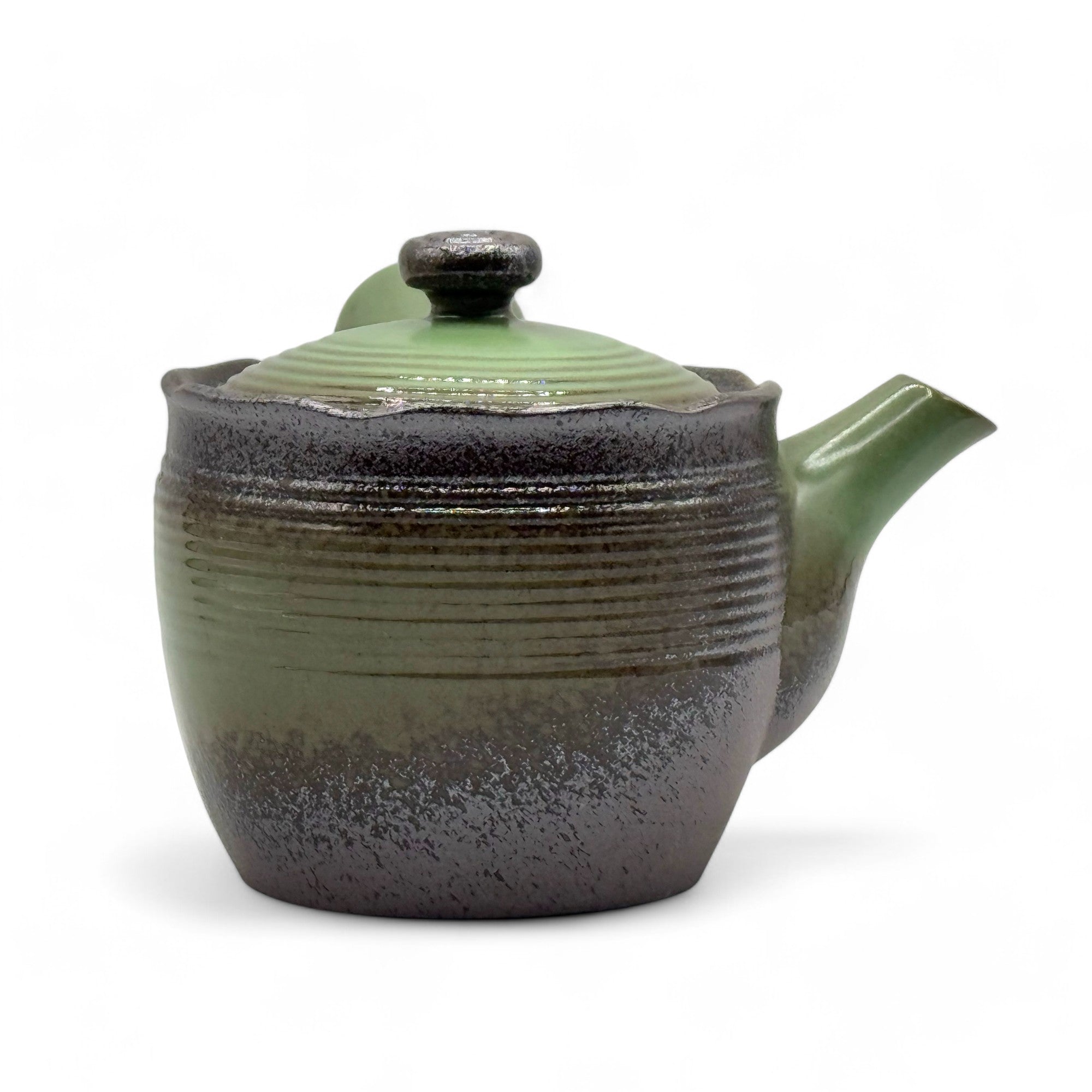 Tochi Green Banko-yaki Kyusu Japanese teapot – handmade ceramic teapot for authentic Japanese tea ceremony.