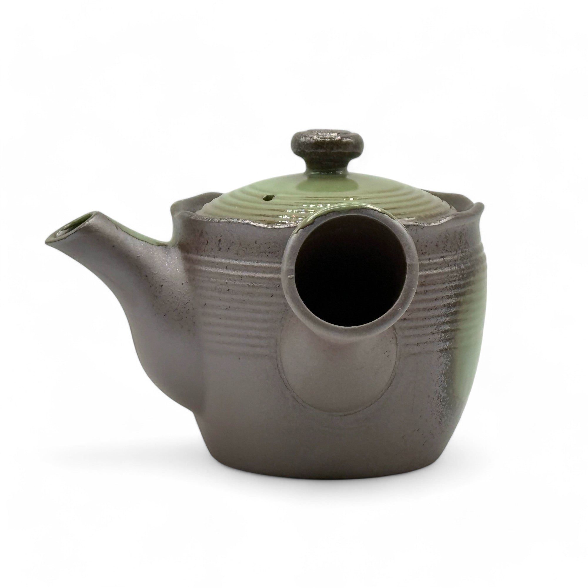 Tochi Green Banko-yaki Kyusu Japanese teapot – handmade ceramic teapot for authentic Japanese tea ceremony.