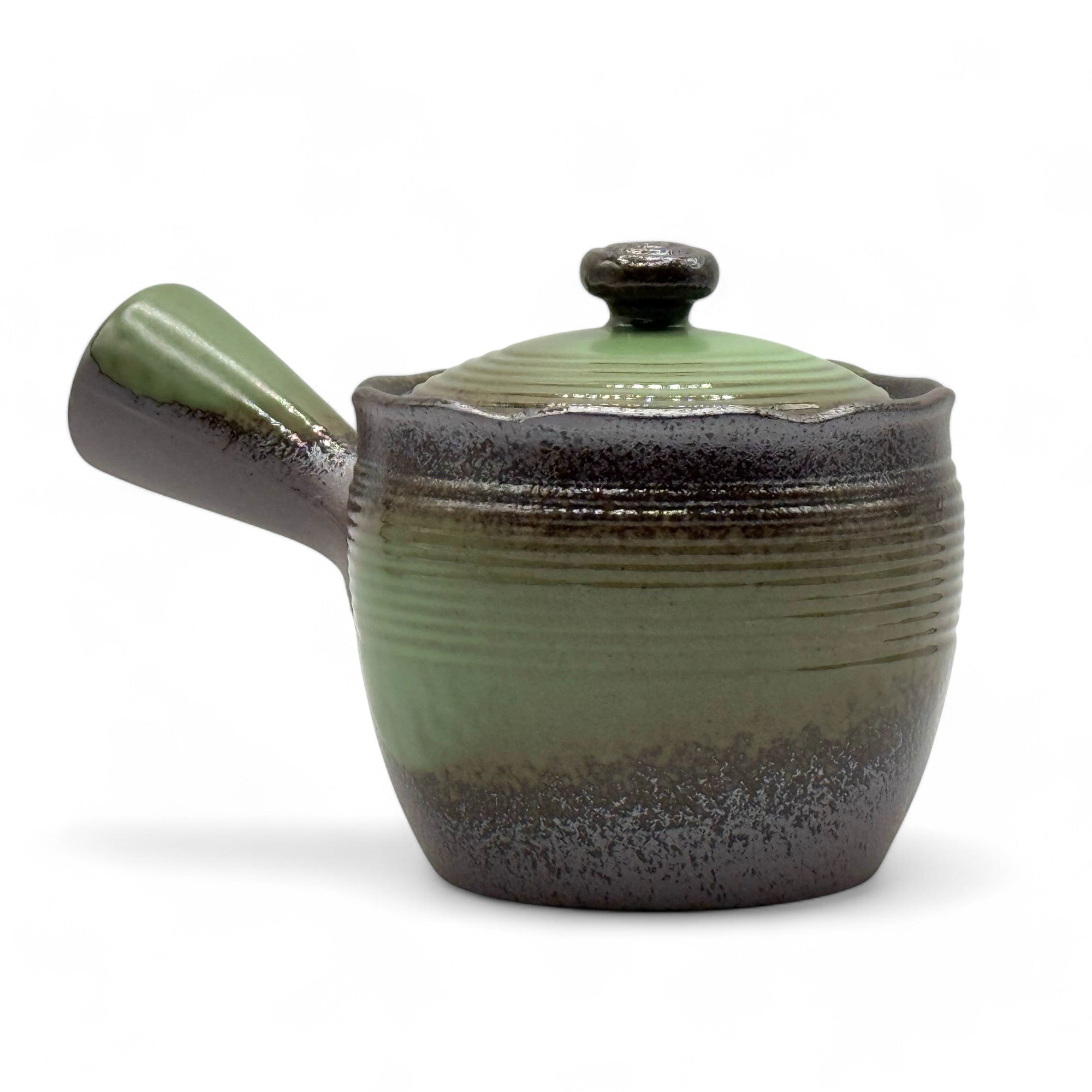 Tochi Green Banko-yaki Kyusu Japanese teapot – handmade ceramic teapot for authentic Japanese tea ceremony.