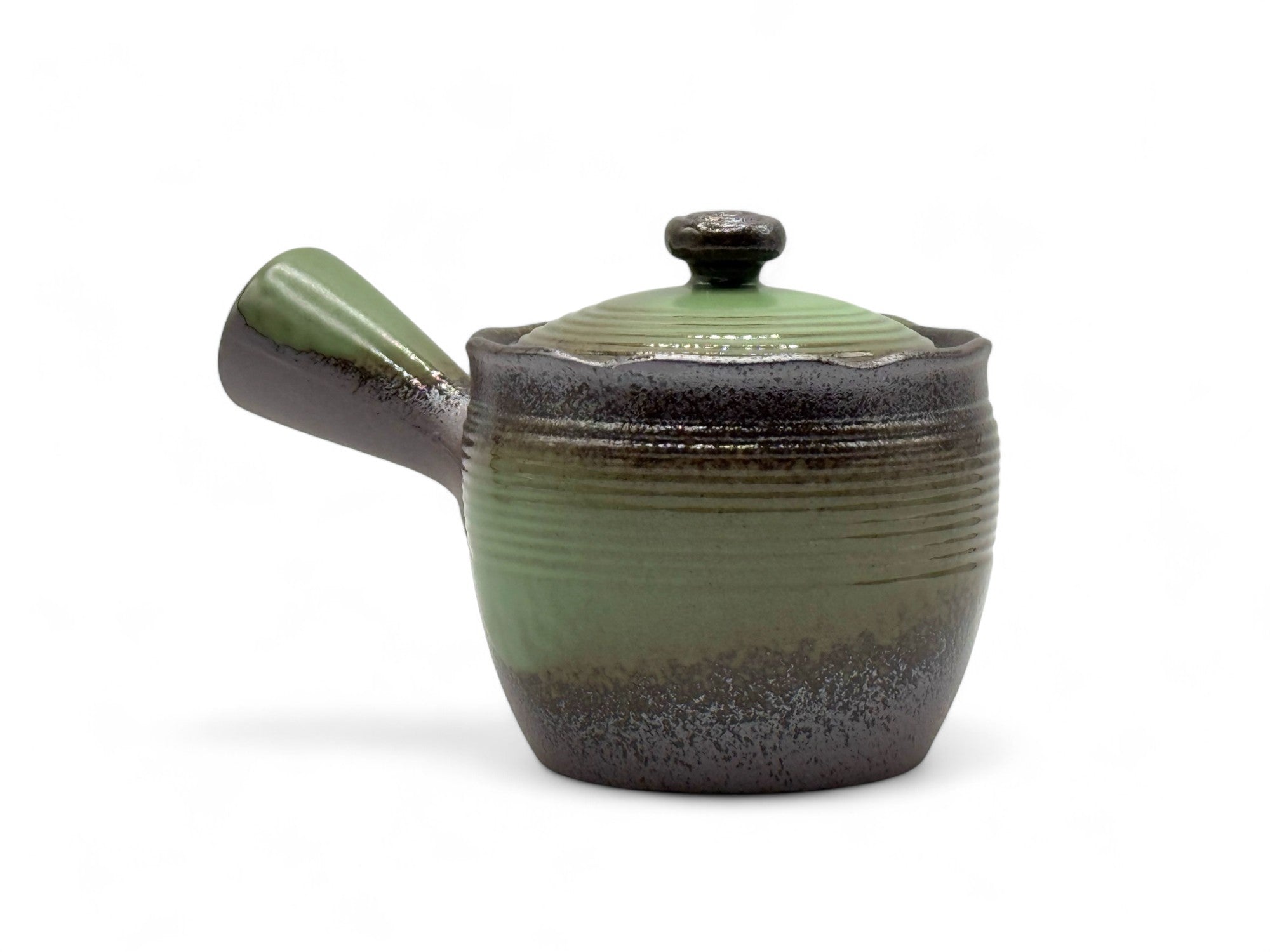 Tochi Green Banko-yaki Kyusu Japanese teapot – handmade ceramic teapot for authentic Japanese tea ceremony.