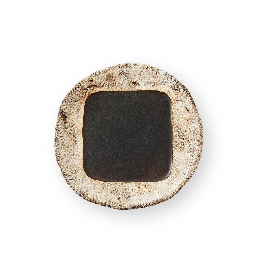 Tōjishiki 21cm Japanese semi-porcelain & clay plate, handcrafted elegant tableware for dining or gifts.