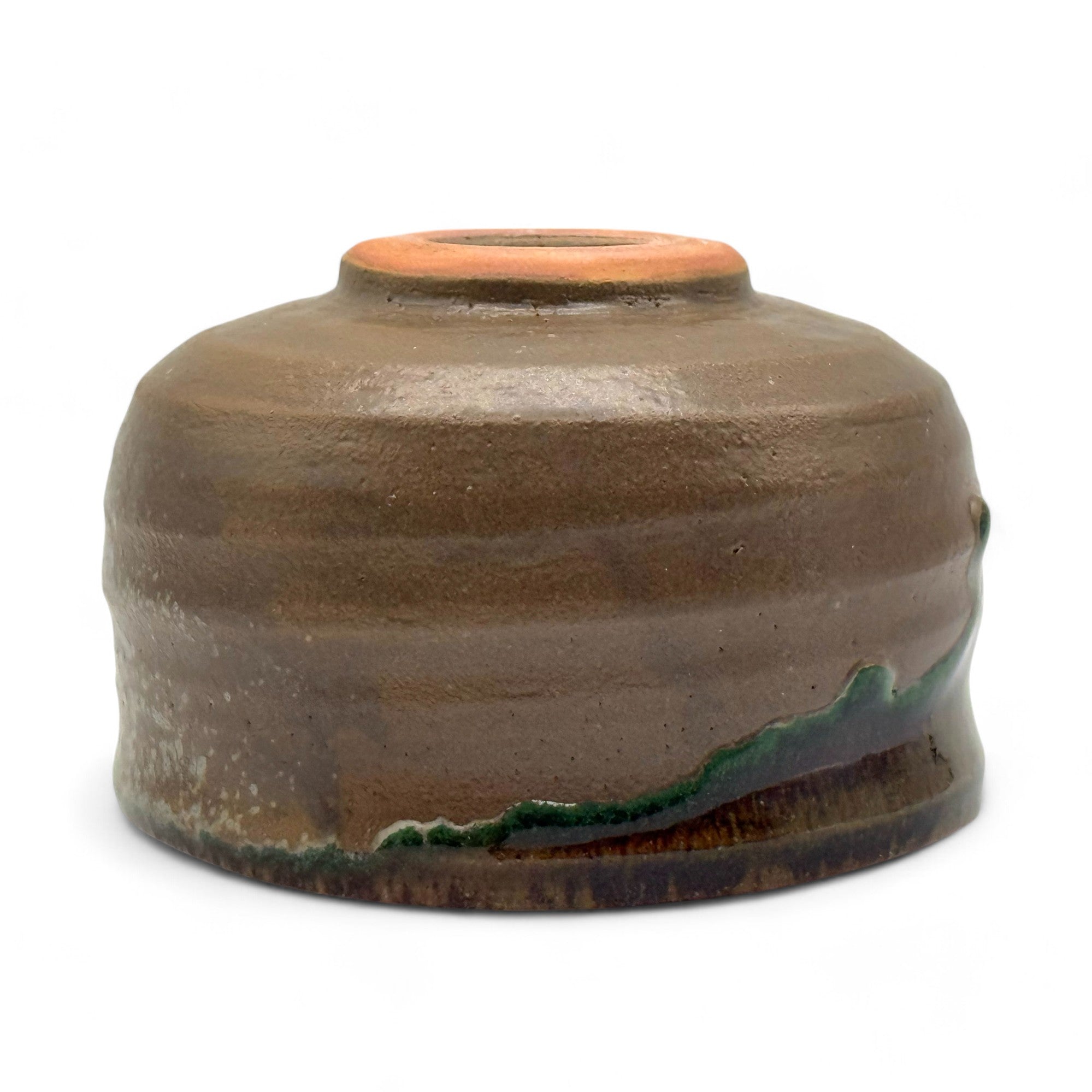 Tsuchi Clay Brown Mino-yaki matcha bowl, handmade Japanese chawan for whisking matcha tea in traditional tea ceremonies.