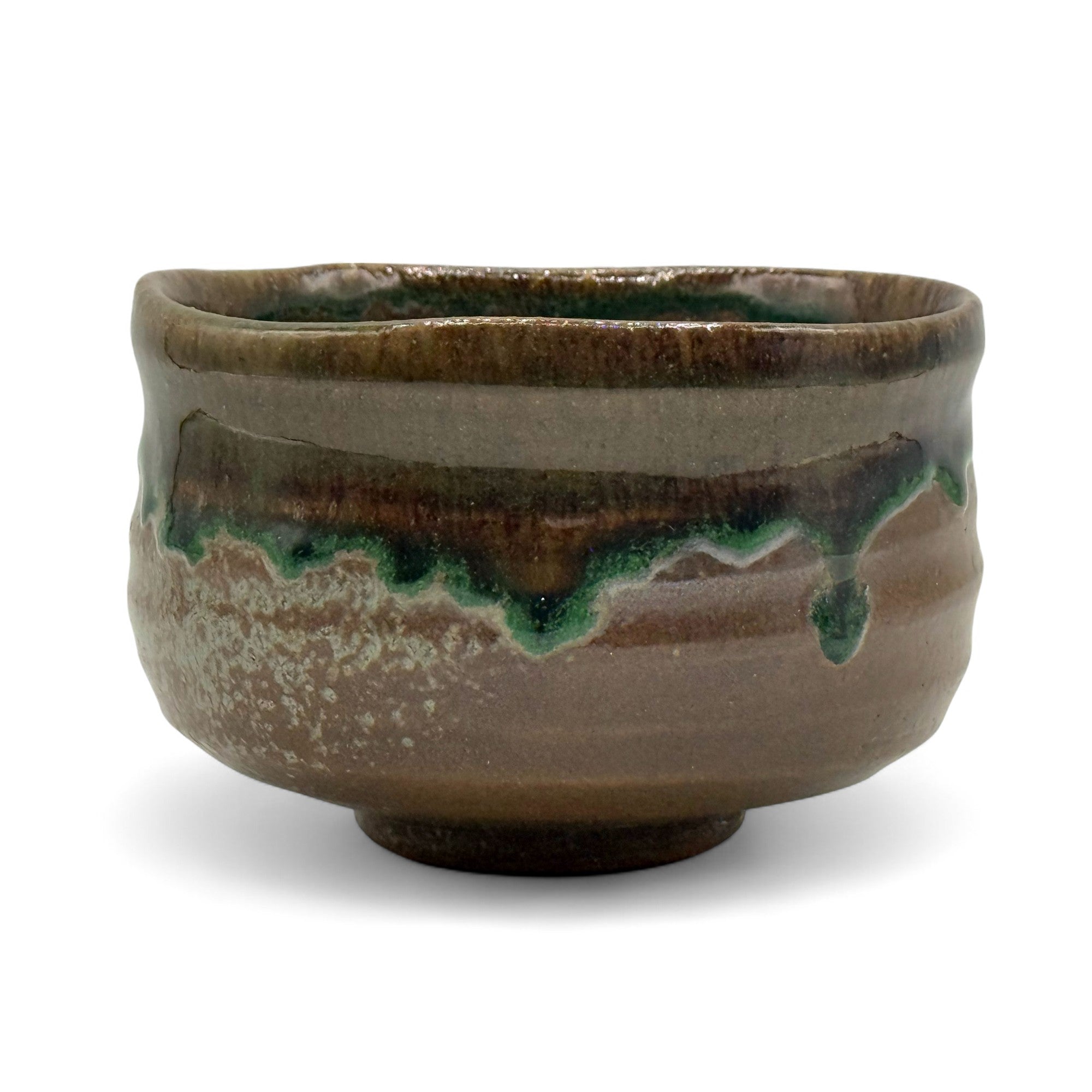 Tsuchi Clay Brown Mino-yaki matcha bowl, handmade Japanese chawan for whisking matcha tea in traditional tea ceremonies.