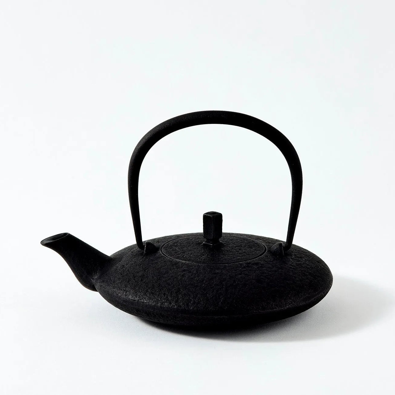 Tsukiha Japanese Black Nambu Ironware Moon Teapot, handcrafted cast iron teapot with elegant traditional design.