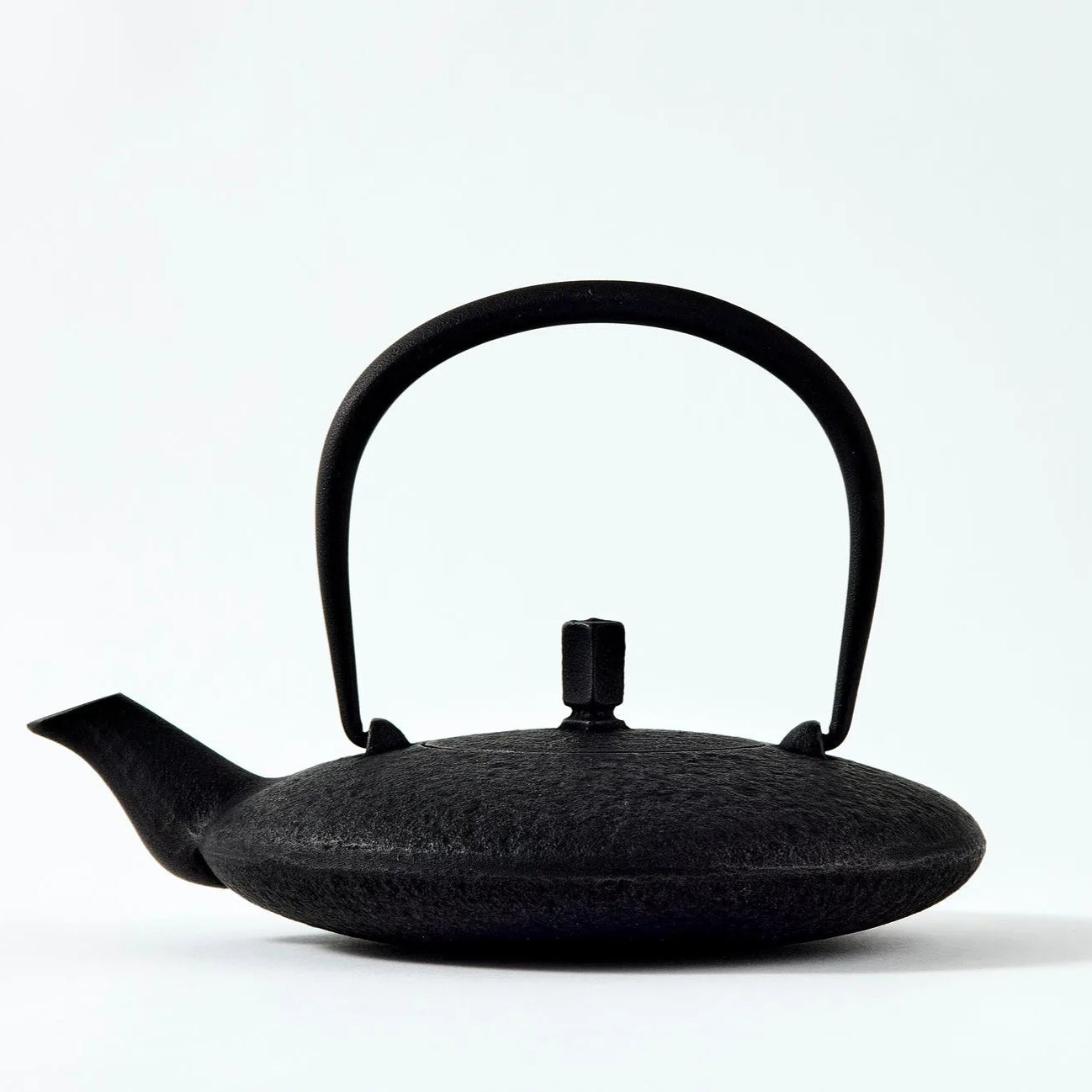 Tsukiha Japanese Black Nambu Ironware Moon Teapot, handcrafted cast iron teapot with elegant traditional design.