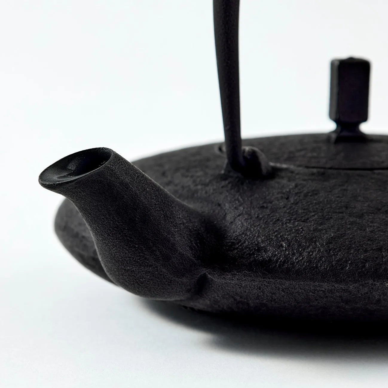 Tsukiha Japanese Black Nambu Ironware Moon Teapot, handcrafted cast iron teapot with elegant traditional design.