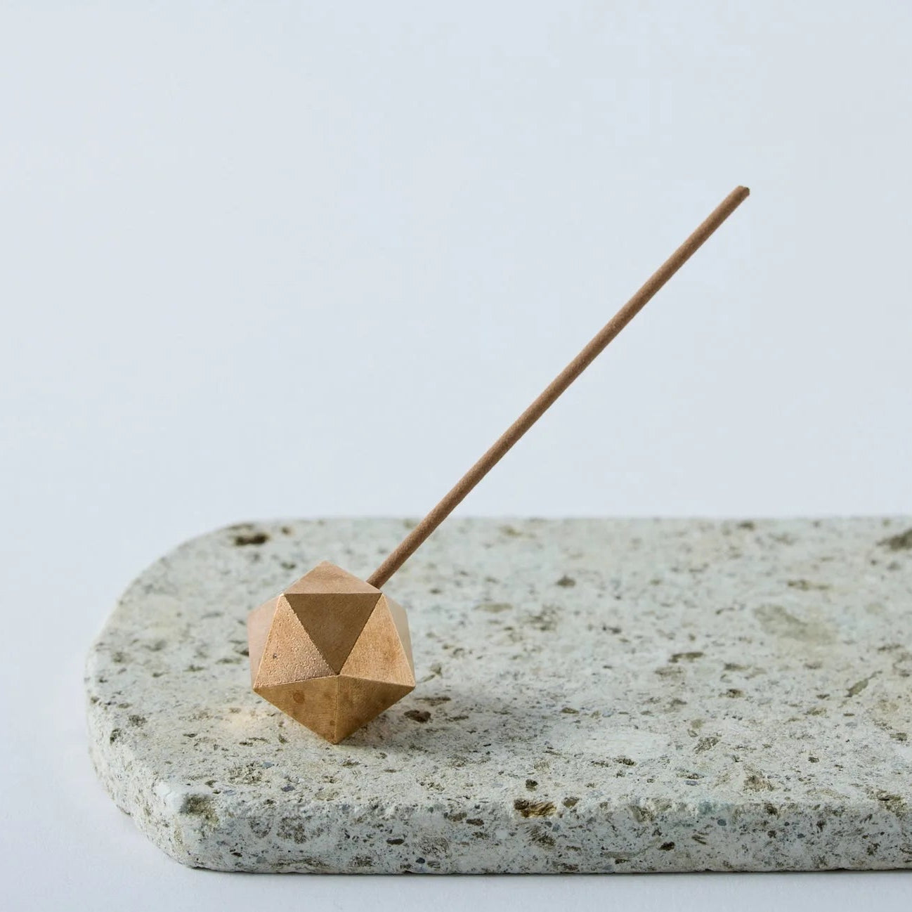 Japanese Oya stone incense set with plate and holder, perfect for minimalist aromatherapy and Zen rituals.