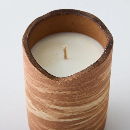 Akikaze Autumn Breeze Japanese aroma candle with sandalwood and cedar scent in minimalist glass jar, soy wax, calming home décor.