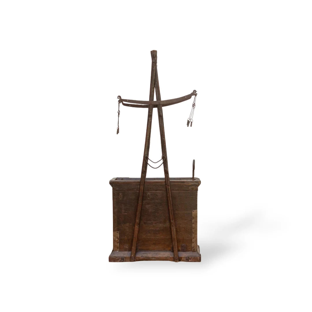 Antique Japanese Chōmen Dansu scale chest with handcrafted drawers, showcasing traditional joinery and historic Edo-period design.