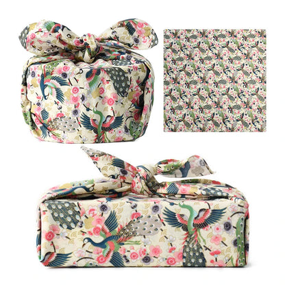 Eco-friendly Japanese furoshiki wrapping cloth in elegant traditional patterns, reusable for sustainable gift wrapping solutions.