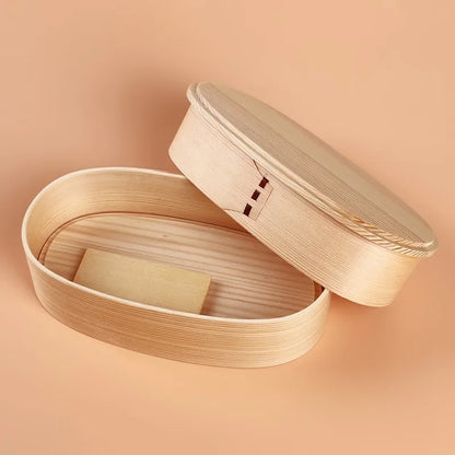 Eco-friendly wooden bento box with compartments for organized, sustainable meals - Japanese-inspired lunch box