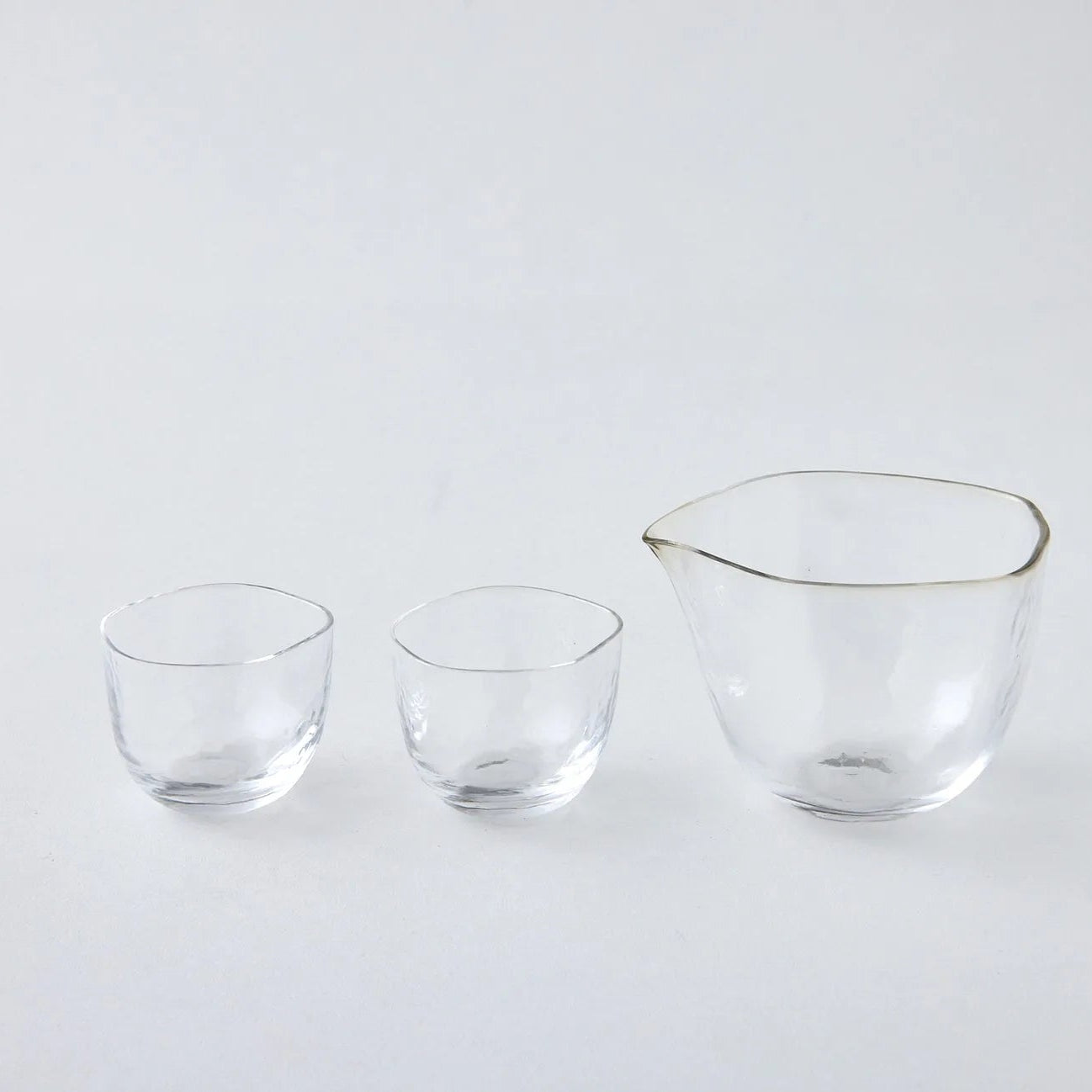 Fūtō handcrafted Edo Glass Japanese sake set with elegant traditional drinkware design.