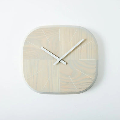 Hagami Japanese Hagi wooden square clock bevel, handcrafted elegant timepiece for modern home decor.