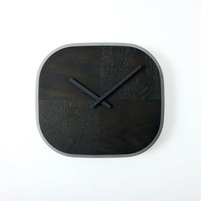 Hagami Japanese Hagi wooden square clock bevel, handcrafted elegant timepiece for modern home decor.