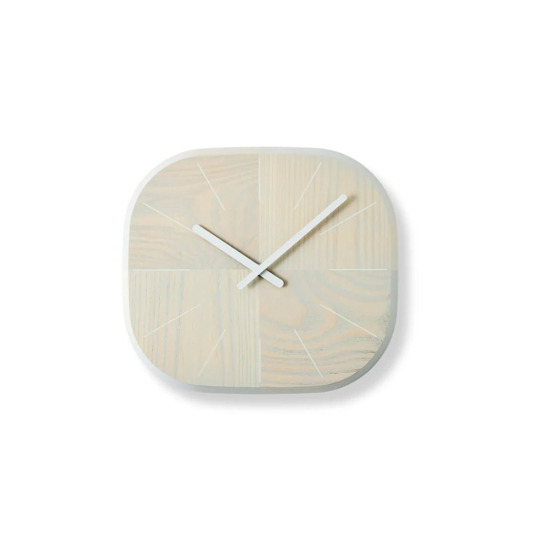 Hagami Japanese Hagi wooden square clock bevel, handcrafted elegant timepiece for modern home decor.
