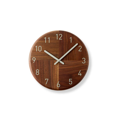 Handcrafted Japanese Hagi wooden clock with round face, minimalist and traditional design.
