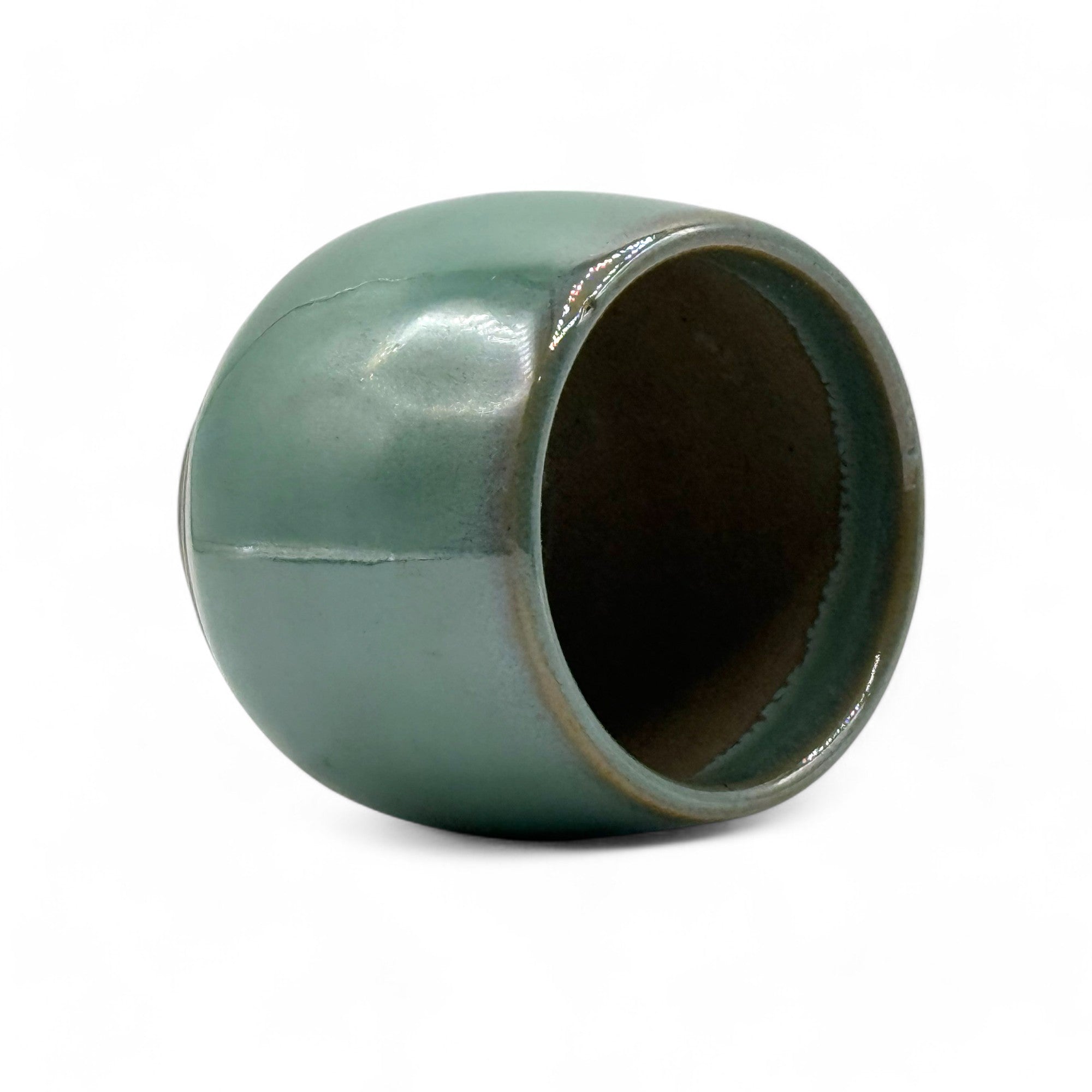 Handcrafted Mino-yaki Yunomi Japanese teacup with traditional glaze, perfect for daily tea rituals.