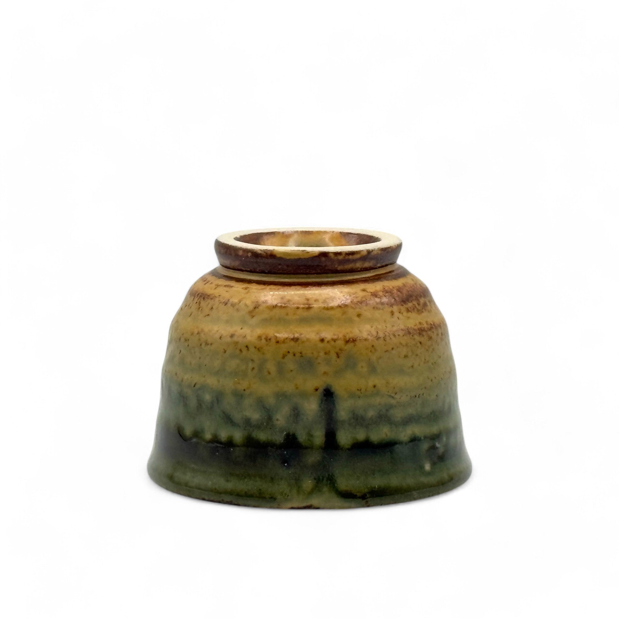 Handcrafted Mino-yaki Yunomi Japanese Sencha teacup with traditional glaze, perfect for daily tea rituals.