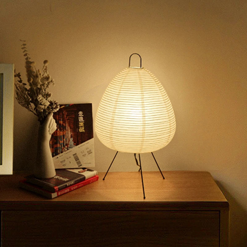 Japanese Akari Wabi-sabi Yong table lamp with minimalist design, perfect for elegant home lighting and modern decor.