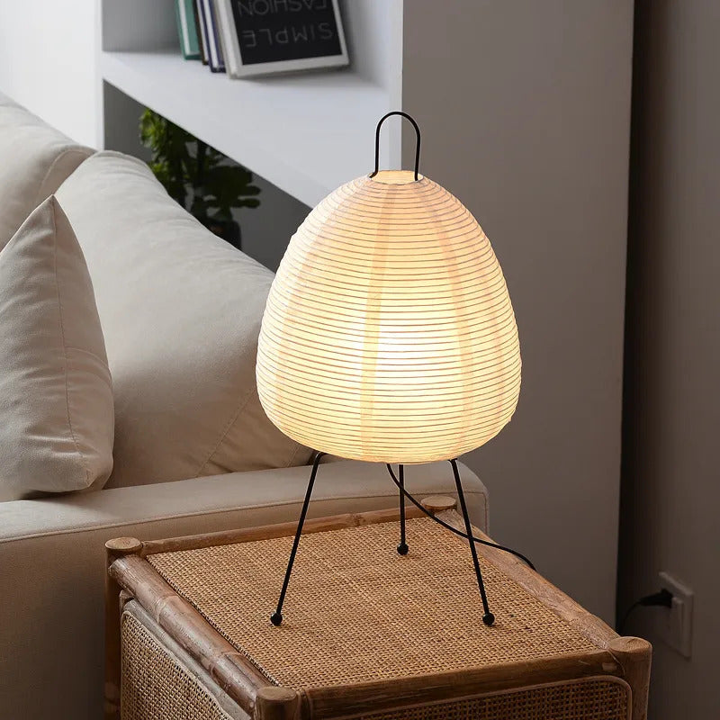 Japanese Akari Wabi-sabi Yong table lamp with minimalist design, perfect for elegant home lighting and modern decor.