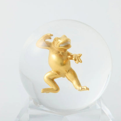 Golden Frog on a Japanese treasure ship, symbolizing luck, fortune, and prosperity.