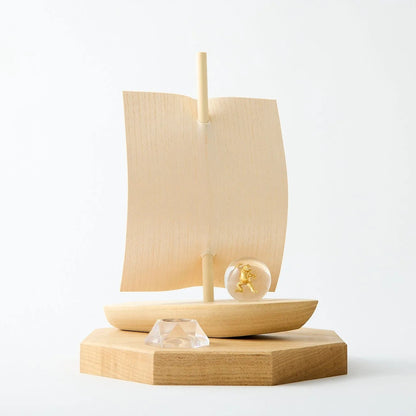 Golden Frog on a Japanese treasure ship, symbolizing luck, fortune, and prosperity.