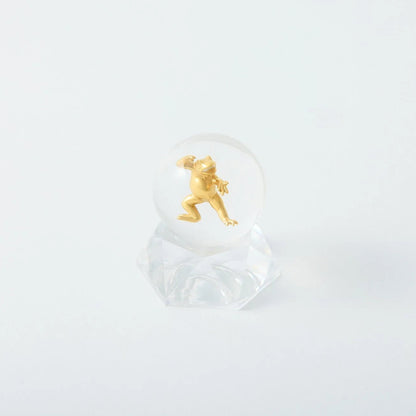 Golden Frog on a Japanese treasure ship, symbolizing luck, fortune, and prosperity.
