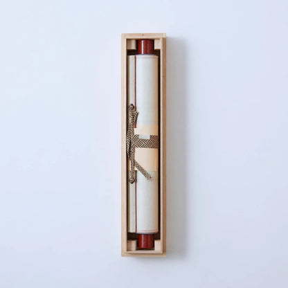 Japanese hanging scroll titled Frame of Self, inspired by Mondrian, minimalist abstract wall art.
