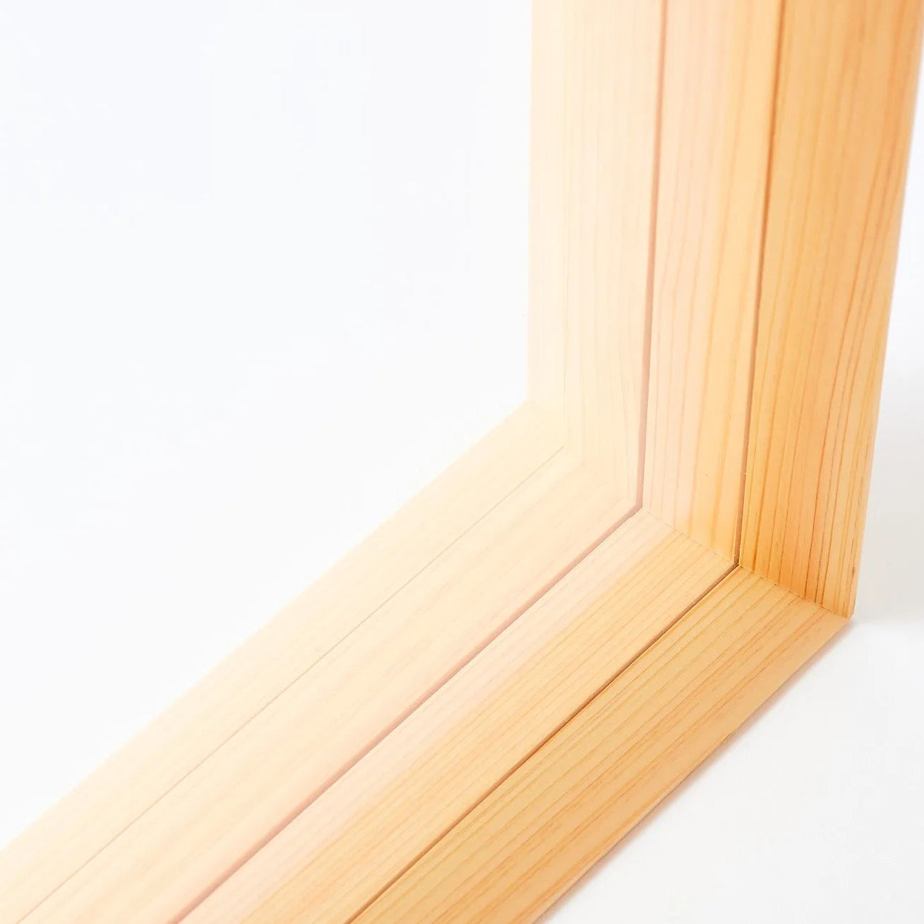 Handcrafted Japanese Hinoki wood square display frame for minimalist home decor.