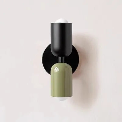 Japanese macaron wall lamp with up-down lighting, perfect for ambient light in modern or minimalist home decor settings.